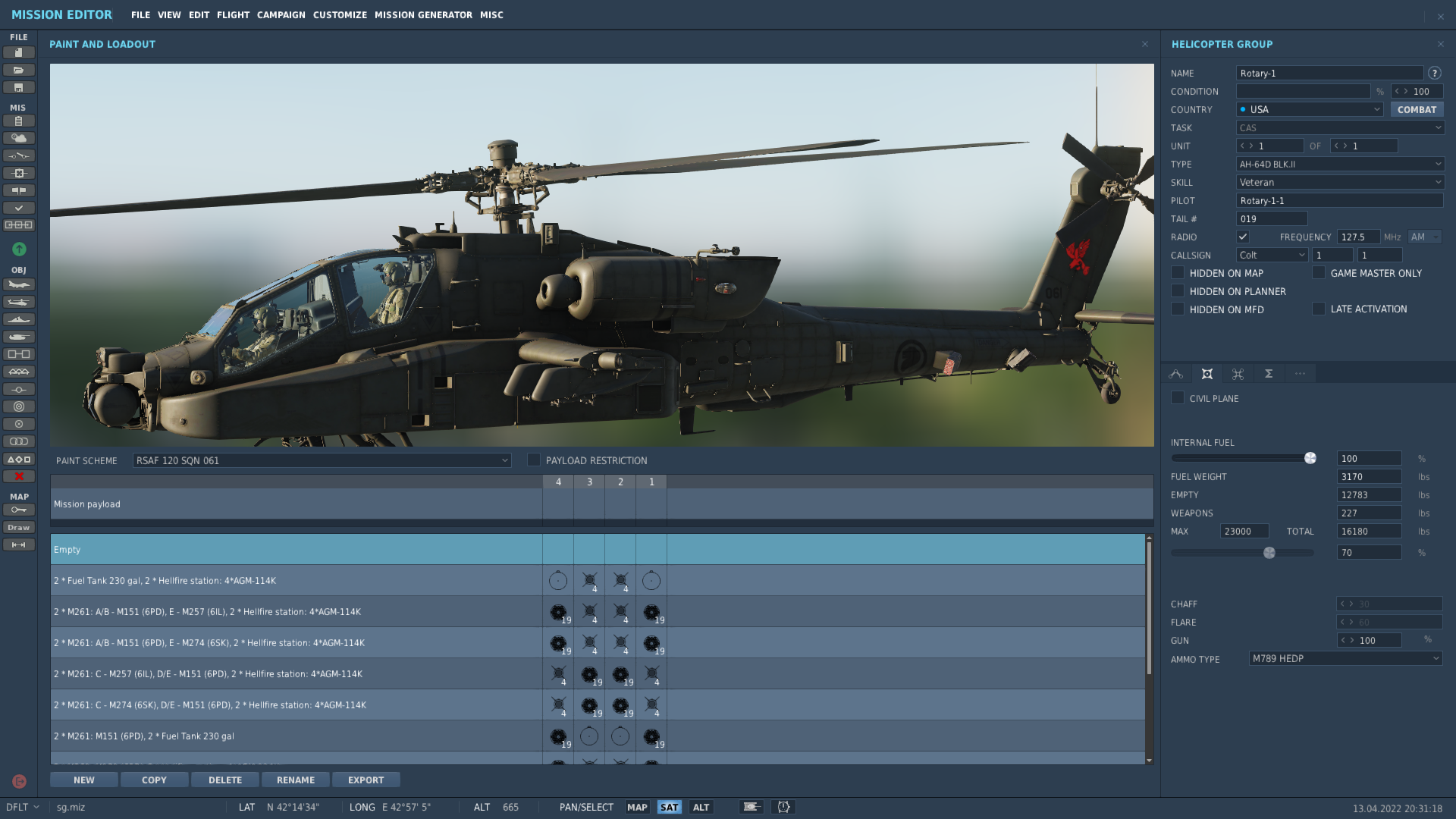Republic of Singapore Air Force AH64D LIVERY 120 SQUADRON